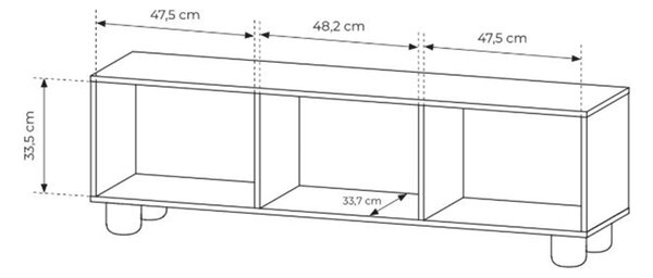 Televizní stolek Arlo 150 cm třídveřový - dub vicenza