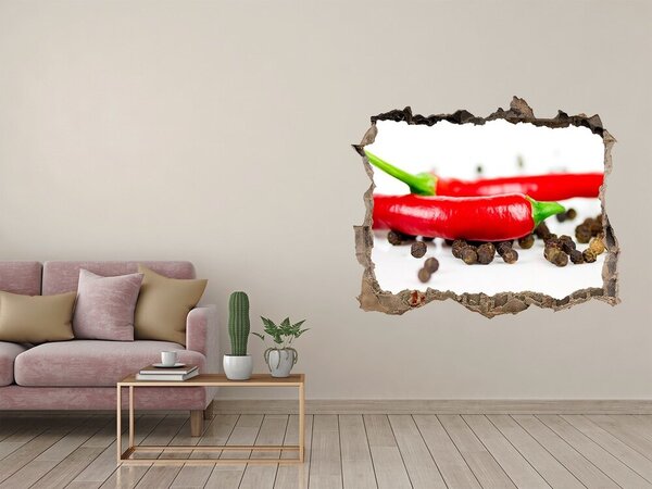 Nálepka 3D díra na zeď Chilli a pepř nd-k-43194719