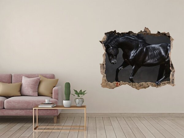 Díra 3D fototapeta na stěnu Černý kůň nd-k-47712826