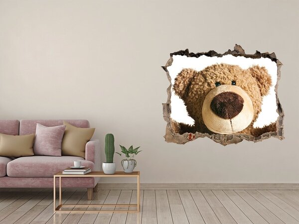 Díra 3D fototapeta na stěnu Plyšový medvídek nd-k-48618838