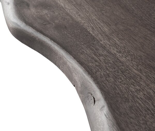 DELIFE Jídelní stůl Edge 200x100 XL akácie platinová Spider plochá ocel černá Live-Edge