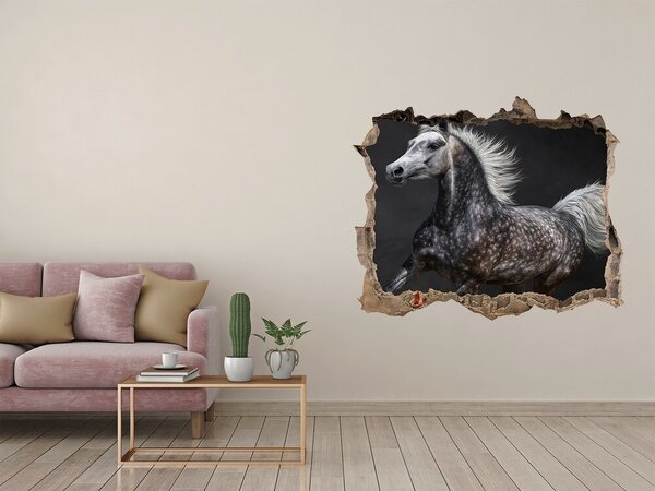 Díra 3D fototapeta na stěnu Šedý arabský kůň nd-k-49747605