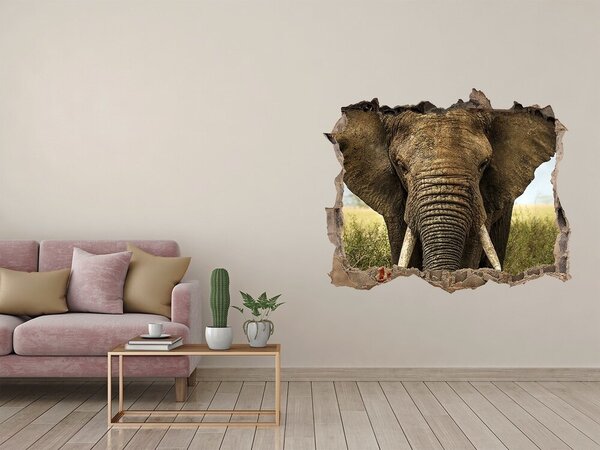 Díra 3D fototapeta na stěnu Sloni na savaně nd-k-51170548