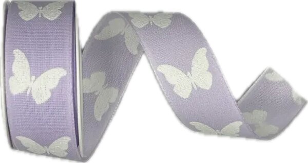 Stuha látková SWEET BUTTERFLY LAVENDER levandulová 25mm x 2,5 m (8,- Kč/m)