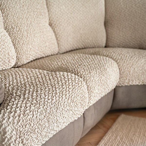 Bielastické potahy MODULO béžové sedák S (40-59 cm x 50-80 cm)