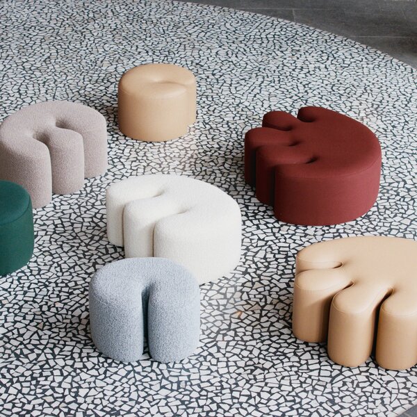 HEM Pouf Palma Small, Eggshell