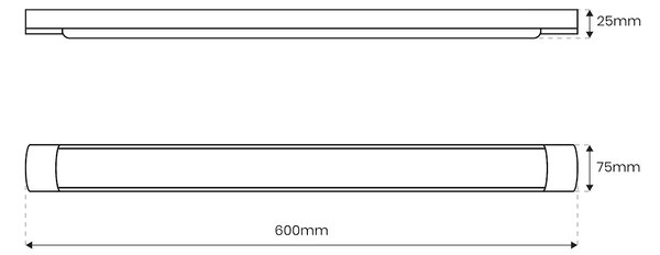 LED svítidlo Batten, 1x LED 18w, 4000k, b, (60 cm)