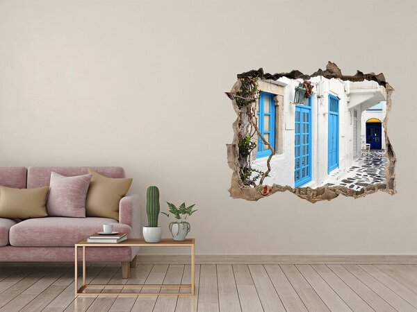 Fototapeta díra na zeď 3D Řecké uličky nd-k-52782773