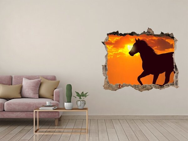 Díra 3D fototapeta na stěnu Kůň západ slunce nd-k-53365535