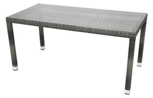 Zahradní ratanový stůl NAPOLI 160x80 cm (šedá)