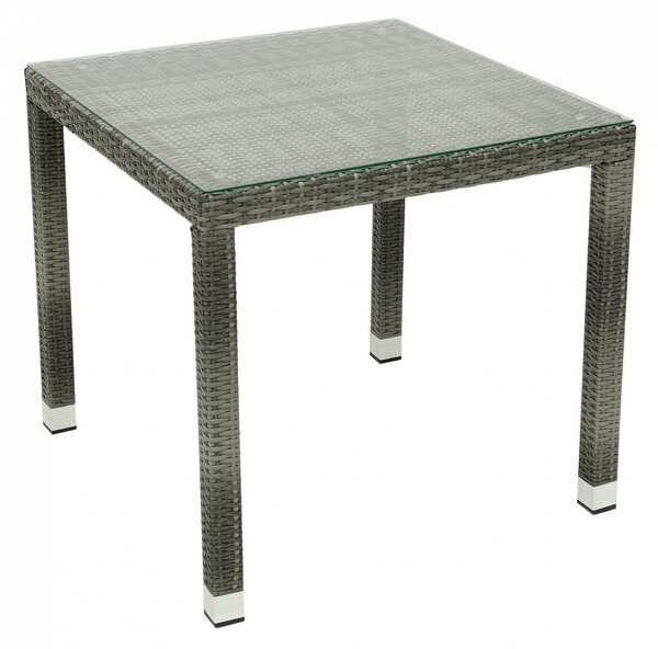 Zahradní ratanový stůl NAPOLI 80x80 cm (šedá)