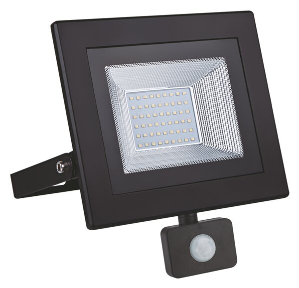 ACA Lighting LED venkovní reflektor X 50W/230V/6000K/4180Lm/120°/IP66, pohybový senzor, černý