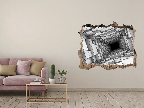 Díra 3D fototapeta nálepka Tunel krychle nd-k-55216784