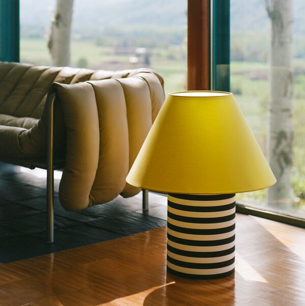 HEM Stolní lampa Toto Large, Wax Yellow / Black & White H Stripe