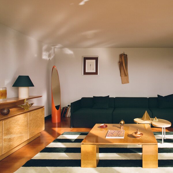 HEM Stolní lampa Toto Large, Wax Yellow / Black & White H Stripe