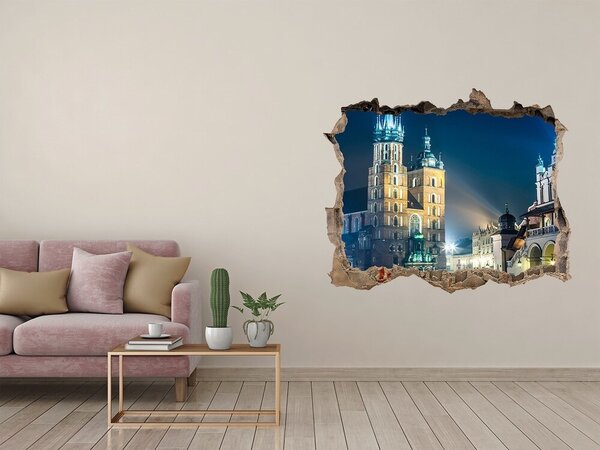 Fototapeta díra na zeď 3D Krakov noc nd-k-56831462