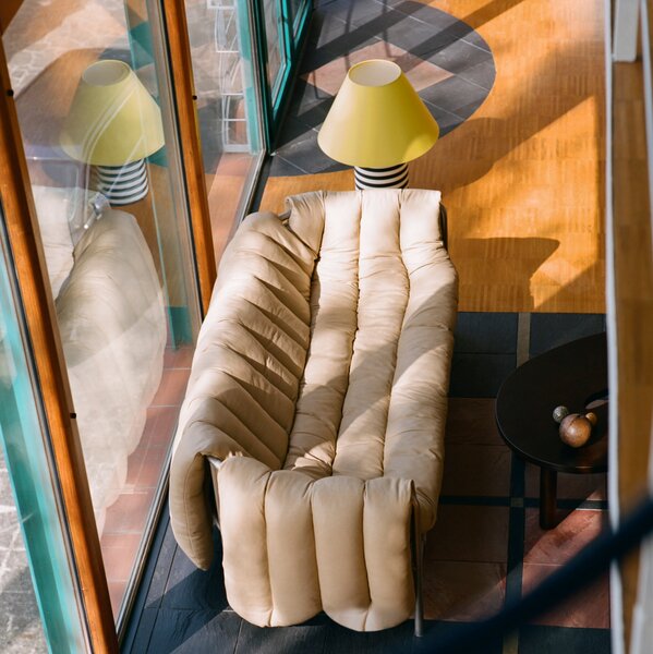HEM Stolní lampa Toto Large, Wax Yellow / Black & White H Stripe