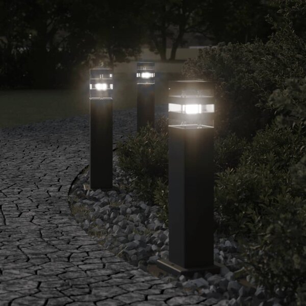 Venkovní stojací lampy 3 ks černé 50 cm hliník