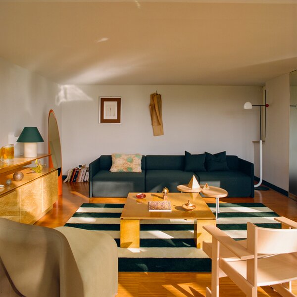 HEM Stolní lampa Toto Large, Wax Yellow / Black & White H Stripe