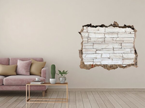 Díra 3D fototapeta na stěnu Bílá stěna kámen nd-k-56402195