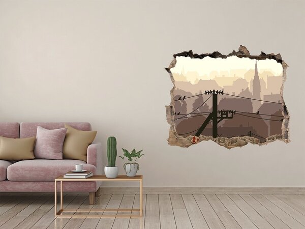 Fototapeta díra na zeď 3D Město linie nd-k-57666255
