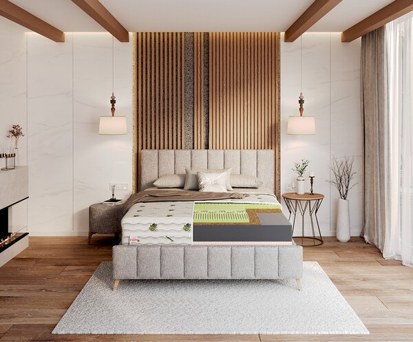 Zdravotní pěnová matrace SAVONA ALOE VERA 90x200 cm paměťová pěna i HR studená pěna