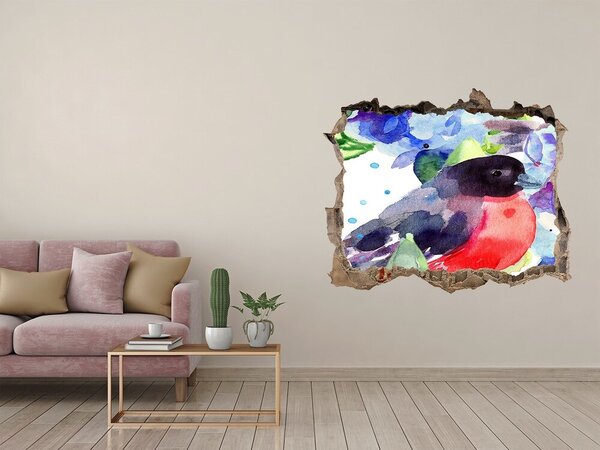 Díra 3D fototapeta nálepka Pták a květiny nd-k-57455538