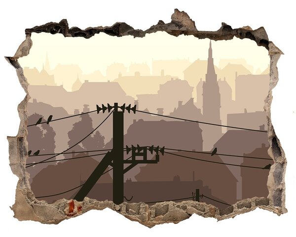 Fototapeta díra na zeď 3D Město linie nd-k-57666255