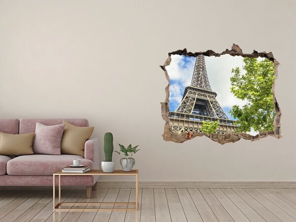 Fototapeta díra na zeď 3D Eiffelova věž Paříž nd-k-57097253
