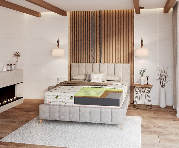 Zdravotní pěnová matrace SAVONA ALOE VERA 90x200 cm paměťová pěna i HR studená pěna