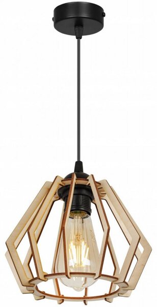 Light for home - Nastavitelná závěsná lampa s jedinečným charakterem TIMBER 2360/1, E27, Černá