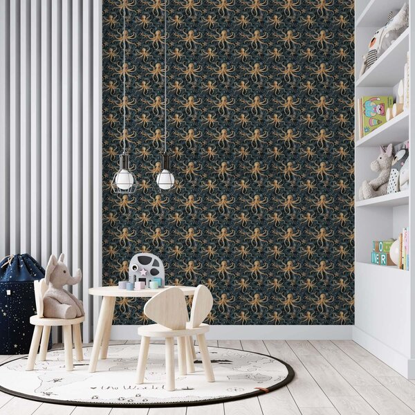 Tapety Chobotnice na tmavě modrém pozadí, Tapety dětské, Tapety pro dívku, a00120v1 : uwalls.cz