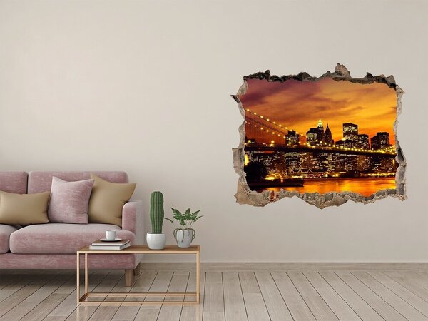 Fototapeta díra na zeď 3D Brooklynský most nd-k-58655402
