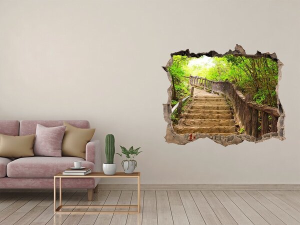 Nálepka fototapeta 3D výhled Schody v lese nd-k-59535627