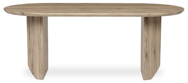 Jídelní stůl SORETO — 200x100x77 cm, MDF, dekor dub/ ořech Světle hnědá