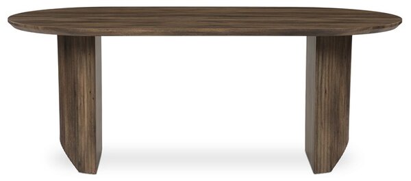 Jídelní stůl SORETO — 200x100x77 cm, MDF, dekor dub/ ořech Světle hnědá