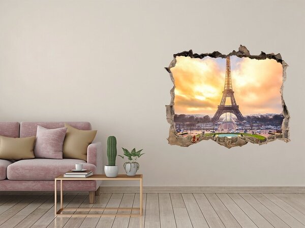 Fototapeta díra na zeď 3D Eiffelova věž Paříž nd-k-61738045