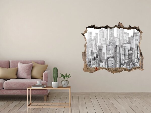 Fototapeta díra na zeď 3D Mrakodrapy nd-k-61772854