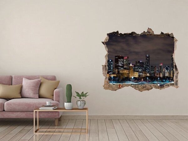 Fototapeta díra na zeď 3D Chicago noc nd-k-62338731