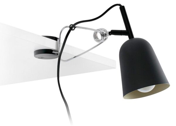 STUDIO černá a krémová stolní lampa s klipem - FARO