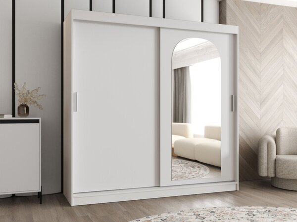 Šatní skříň se zrcadlem Kreloin 200, Barva: černá, Zásuvky: Ne 5903211418136