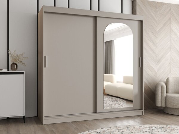 Šatní skříň se zrcadlem Kreloin 200, Barva: černá, Zásuvky: Ne 5903211418136