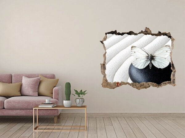 Díra 3D fototapeta nálepka Kámen zen a motýl nd-k-62915953