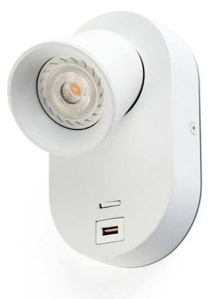 CORB bílá nástěnná lampa GU10+USB - FARO