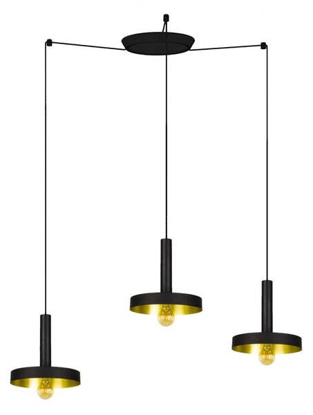 WHIZZ závěsné svítidlo, černá/zlatá, 3L - FARO