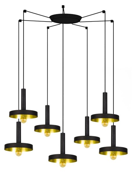 WHIZZ závěsné svítidlo, černá/zlatá, 7L - FARO