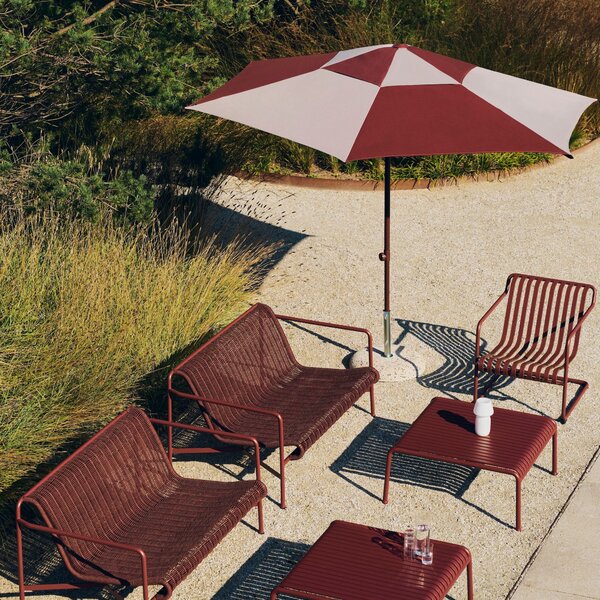 HAY Slunečník Terrazza, Square, Off-white / Burgundy