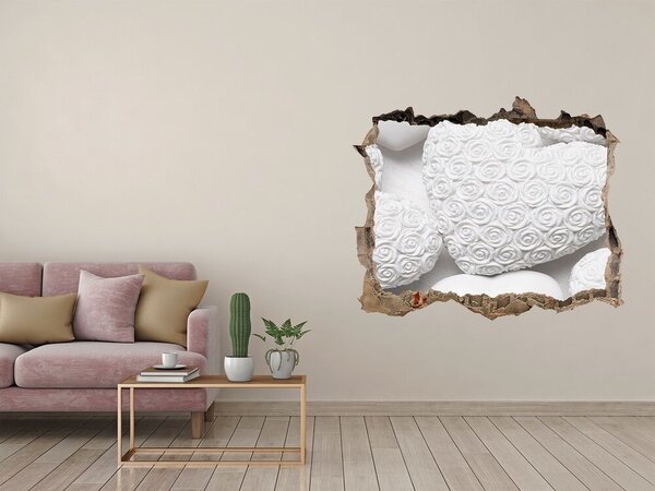 Fototapeta díra na zeď Bílé pozadí srdce nd-k-65306727
