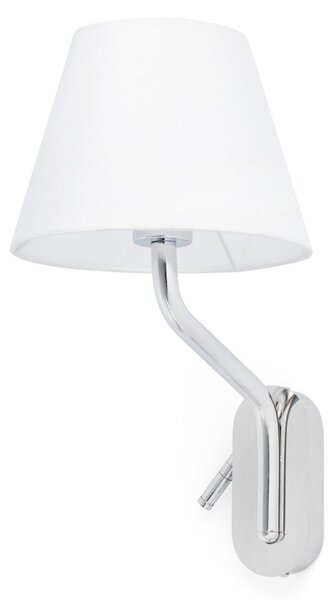 ETERNA pravá chrom/bílá nástěnná lampa se čtecí lampičkou - FARO