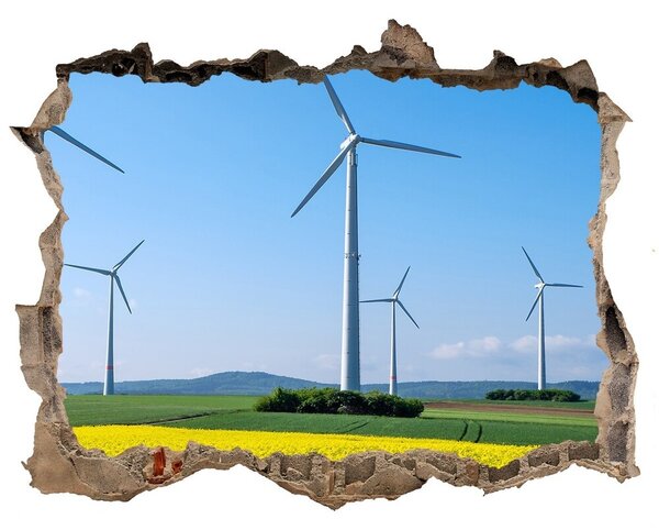 Nálepka fototapeta 3D výhled Větrný mlýn na poli nd-k-65596707